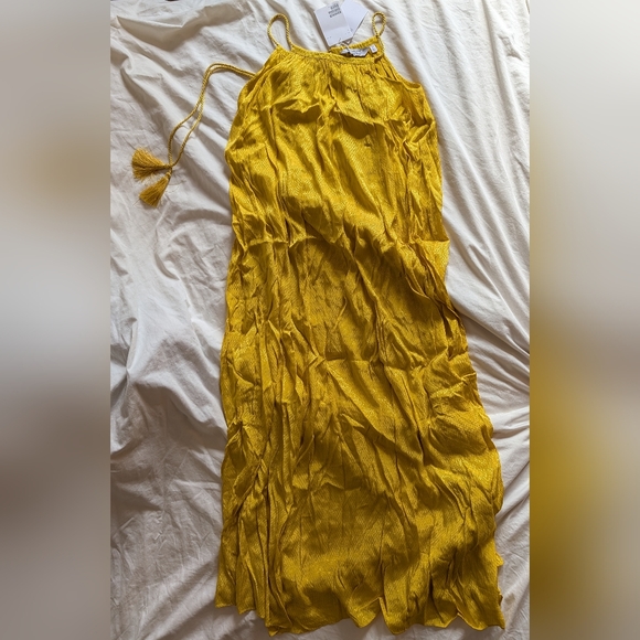 NWT & Other Stories Stockholm Stelier Yellow Rope Strap A-Line Maxi Dress Size 2 - Picture 5 of 8